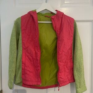Girls LL bean fleece Hooded color block